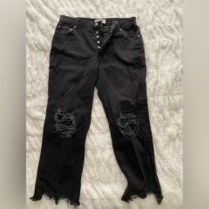 Free People Washed Black Jeans